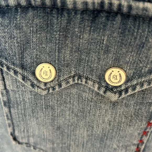 POLO Ralph Lauren Men’s denim long sleeve western shirt. - Picture 6 of 10